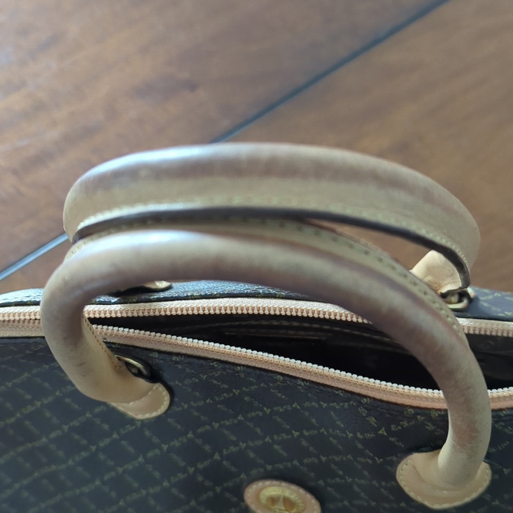 Brown And Tan Leather Patterned Handbag - Picture 10 of 13